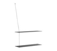Woud Etagère Stedge 80 cm Frêne teinté noir