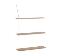 Woud Etagère Stedge Chêne blanchi-laiton. 80 cm. 3 étagères