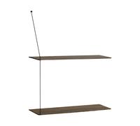 Woud Etagère Stedge Chêne fumé-noir. 2 étagères. 60 cm