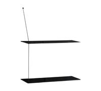 Woud Etagère Stedge Chêne noir-noir. 2 étagères. 60 cm