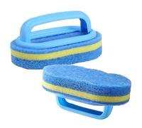 WOUYTPE 2 Pièces Brosse de Nettoyage en Éponge avec Poignée, Brosse Éponge de Décontamination, Éponge à Vaisselle avec Manche, Brosse à Récurer Tout Usage pour Cuisine et Salle de Bain