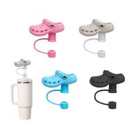 WOUYTPE 4 Pièces Couvercles de Paille pour Tasse Stanley, Stanley Cup Accessoires, Couvre Paille en Silicone, Convient à Toutes Sortes de Pailles de 10 Mm de Diamètre, Design en Forme de Pantoufle