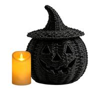 Woven Pumpkin Halloween | Halloween Storage Container With LED Candle