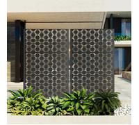 WOVREO Brise-vue extérieur autoportant en métal noir 183 x 116 cm, panneau d’intimité décoratif