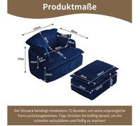 WOVREO fauteuil compressé 1 place avec pouf 115 x 89 x 77 cm tissu côtelé bleu sans montage