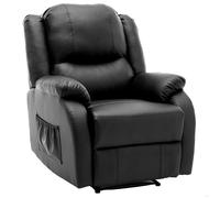 WOVREO fauteuil relax manuel 1 place inclinable 80 x 90 x 100 cm simili cuir noir avec repose-pieds