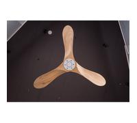 WOVREO ventilateur de plafond 42 pouces sans éclairage 3 pales en bois naturel télécommande moteur DC réversible