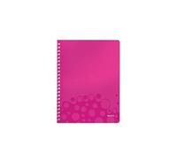 wow cahier 160 pages à spirale quadrillé 5x5 (petits carreaux) a4 (21 x 297 cm) rose métallisé 46380023