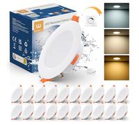 wowatt Lot de 20 Spot LED Encastrable Dimmable 7W 220V 2700K 4000K 6000K | Blanc Chaud Blanc Neutre Blanc Froid Réglable, 600LM Spots Led Encastrés Extra Plat IP44 Salle de Bain, Trou 75mm - 90mm