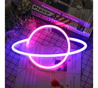 Wowlela Planet Neon Signs LED Enseigne Murale Au Néon, Suspendus Neon Lights Planet USB/Batterie Planète Lampe Neon Light pour Enfants Chambre Fête Danniversaire Bar Décor De Mariage