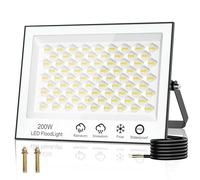 Wowspeed Projecteur LED Extérieur 200W - 20000LM Super Lumineux 6500K Blanc Froid, IP66 Imperméable pour Jardin, Patio, Garage, Entrée, Cour