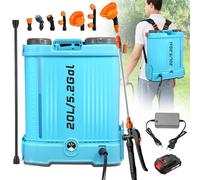 wowspeed Pulvérisateur à pression sans fil 20 l - Pulvérisateur électrique pour plantes avec 6 buses de brume, chargeur et tige télescopique - 0-100 PSI - Pulvérisateur de jardin réglable - Seringue