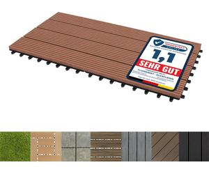 WPC Carreaux à clipser Carreaux de terrasse Royal Marron clair 60x30 cm 6 pièces (1 m²)