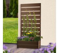 WPC : Jardinière - Jardinière avec treillis grimpant - Pot de fleurs - Jardinière de jardin - Jardinière de balcon - Grande taille : 72x33x137 cm