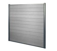 Wpc Pare-Vue Sarthe, Abat-Vent, Clôture, Aluminium Premium Élément De Base, 1,90m, Gris Gris