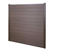Wpc Pare-Vue Sarthe, Abat-Vent, Clôture, Aluminium Premium Élément De Base, 1,90m, Marron Marron