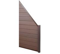 Wpc Pare-Vue Sarthe, Abat-Vent, Poteau En Aluminium Élément D'élargissement Oblique, 0,95m Marron Marron