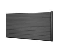 Wpc Pare-Vue Sarthe, Abat-Vent, Poteau En Aluminium Élément D'extension Bas, 1,85m Anthracite Gris