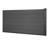Wpc Pare-Vue Sarthe, Abat-Vent, Poteau En Aluminium Élément D'extension Bas, 1,85m Anthracite Gris