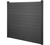 WPC pare-vue Sarthe, poteau en WPC élément de base, 1,95m, anthracite Anthracite G