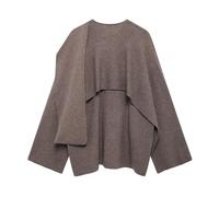 WPFDDP Manteau écharpe à Manches Longues pour Femme, Manteau irrégulier, Couleur Unie, Manteau Chaud pour Femme, Automne et Hiver, Bureau Quotidien