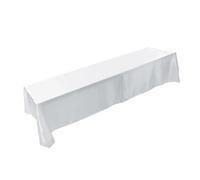 WPKD BLUEIY 145x320cm Nappe Rectangulaire en Polyester,Couverture de Table Imperméable Infroissable et Résistante aux Taches Lavable,pour Mariage,Banquet(Blanc)