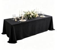 WPKD BLUEIY 145x320cm Nappe Rectangulaire en Polyester,Couverture de Table Imperméable Infroissable et Résistante aux Taches Lavable,pour Mariage,Banquet(Noir)