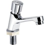 WPKD BLUEIY Robinet Poussoir Eau Froide Uniquement,Robinet à Temporisation de 4 à 6 Secondes,Fermeture Automatique Laiton Chromé G1/2,pour Lave Main & Salle de Bain