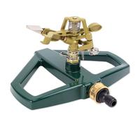 WPPQWP Arroseur à gazon de grandes surfaces avec socle en métal | Surface d'arrosage maximale 490 m², rotation automatique à 360°, arroseur circulaire pour pelouse et jardin (doré)