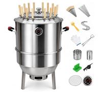 WPWSDWMX Fumoir Vertical Grill, Fumoir Charbon Acier Inoxydable Chauffage 360° Démontable Tonneau Barbecue Séparation Huile-fumée