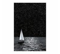 WQBQKKX Grand coucher de soleil paysage marin impression toile Noir et blanc Tableau Affiche Murale ImpriméS Pour Salle Bain Chambre Coucher(Gris 2)-50x70cm Sans cadre