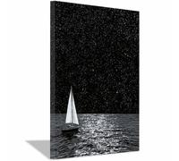 WQBQKKX Grand coucher de soleil paysage marin impression toile Noir et blanc Tableau Affiche Murale ImpriméS Pour Salle Bain Chambre Coucher(Gris 2)-40x60cm Encadrée