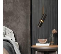WQCSH Moderne Simplicité Lampe Suspendue Chambre Coucher Lampe de Chevet Décoration Original Personnalité Art Ambiance Rotation Projecteur Downlight Spotlight Petite Avec source lumineuse LED- Noir