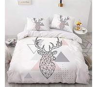 WQIZXCW Housse de Couette 160x200 Art du cerf Parure de Lit 1 Personne avec Taie d'oreiller en Microfibre 120GSM