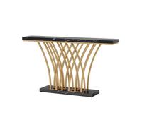 WQQYU6HKF Table d'entrée Console d'entrée Moderne avec Base en métal Forme de Grille for Couloir Mobilier(Noir)