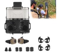 WQZXM Bouchons d'oreille Bluetooth BT5.3 Military Electronic Noise Reduction Hearing Protection Earplugs for Range Shoot Hunting(Tan)