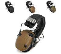 WQZXM Nouveau Casque Antibruit Tir Électronique Tactique pour Sports Plein Air, Casque Anti-Bruit, Amplification du Son D'impact(Tan)