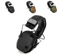 WQZXM Nouveau Casque Antibruit Tir Électronique Tactique pour Sports Plein Air, Casque Anti-Bruit, Amplification du Son D'impact(Black)
