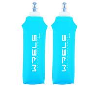 WRELS Gourde Souple Running Pliable,Pack de 2 500ml Flasque Running-Idéal pour Course à Pied, Trail, Randonnée-Sans BPA(Bleu Clair)