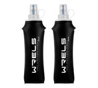 WRELS Gourde Souple Running Pliable,Pack de 2 500ml Flasque Running-Idéal pour Course à Pied, Trail, Randonnée-Sans BPA(Noir)
