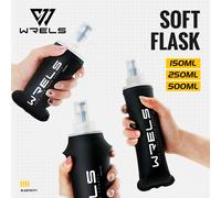 WRELS Portable TPU bouteille d'eau souple sans BPA flacons souples pliants pour Sports de plein air Marathon course hydratation Camping randonnée 1pc 250ml
