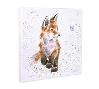 Wrendale Designs 'Born to be Wild' Renard Impression sur toile carrée Blanc 20 centimetre
