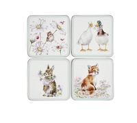 Wrendale Designs Ensemble de 4 Dessous de Verre Fleurs Sauvages