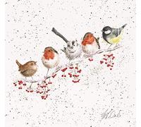 Wrendale Designs Garden Birds Impression sur toile carrée Blanc 20 cm