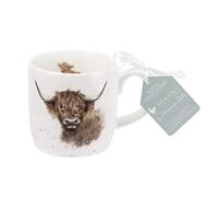 Wrendale Designs par Hannah Dale Highland Vache Mug, Porcelaine anglaise, Multicolore