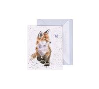 Wrendale GE072 Carte de vœux double, avec enveloppe, mini carte rien que pour vous, renard, Born to be wild Beige 7,5 x 9 cm