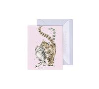 Wrendale GE122 Carte de vœux double avec enveloppe - Mini carte pour vous - Motif chats - 7,5 x 9 cm
