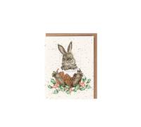 Wrendale XGE039 Carte de vœux de Noël double avec enveloppe Motif lapin 7,2 x 9 cm