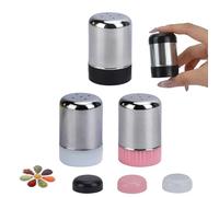 Wrenyzk Lot de 3 Mini SalièRes Avec Couvercle Pour Les DéPlacements, SalièRe et PoivrièRe en Acier Inoxydable Avec 5 Trous Pour Les Restaurants, Les DéPlacements, Le Camping, La BoîTe à Bento et Le