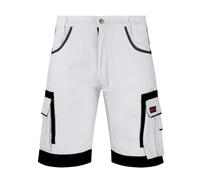 WrightFits Olympain Pro Short de travail - Blanc - Short cargo de sécurité robuste - Plusieurs poches - Triple couture durable, blanc, 40W